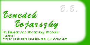 benedek bojarszky business card